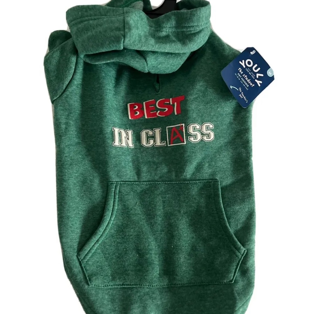 Youly Dog Hoodie Best In Class Sweatshirt Green Graphic Size M